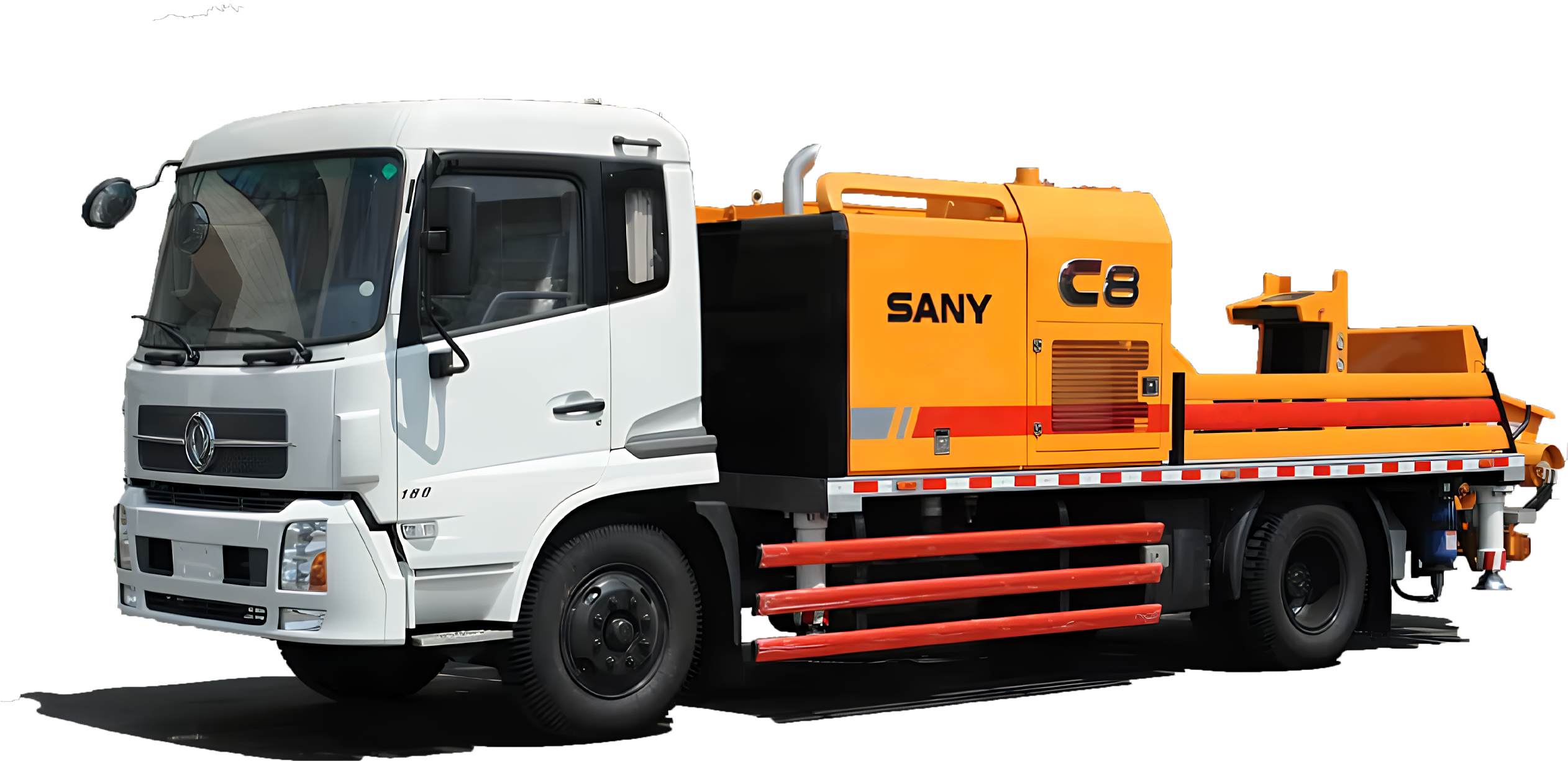 Стационарный бетононасос ALVERON HBT на строительном объекте